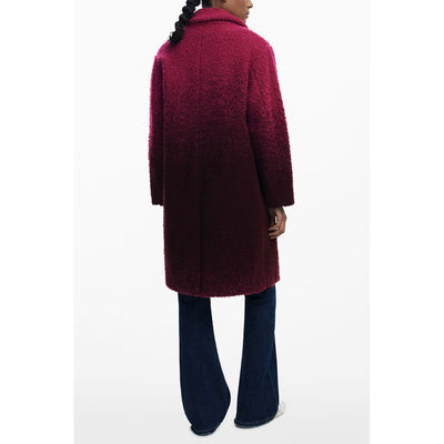 Manteau en laine rose Desigual pour femme