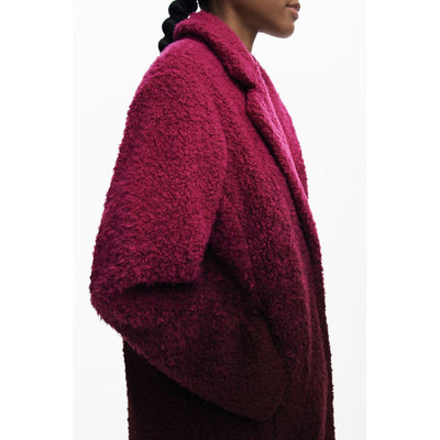 Manteau en laine rose Desigual pour femme
