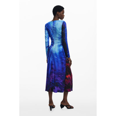 Robe femme en viscose bleue Desigual