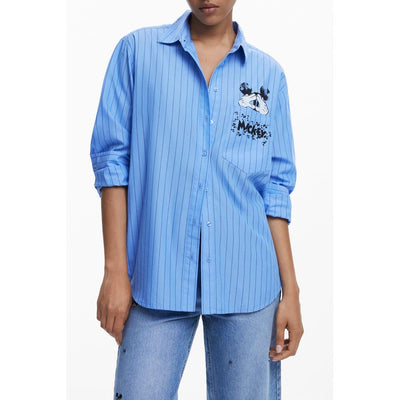 Chemise femme en coton bleu Desigual