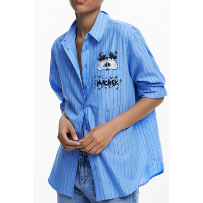 Chemise femme en coton bleu Desigual
