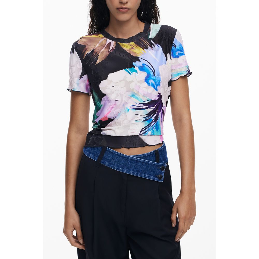 T-shirt femme Desigual en polyester noir