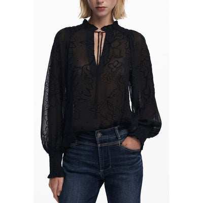 Blouse femme en polyester noir Desigual