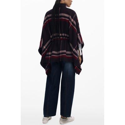 Poncho femme en polyester noir Desigual