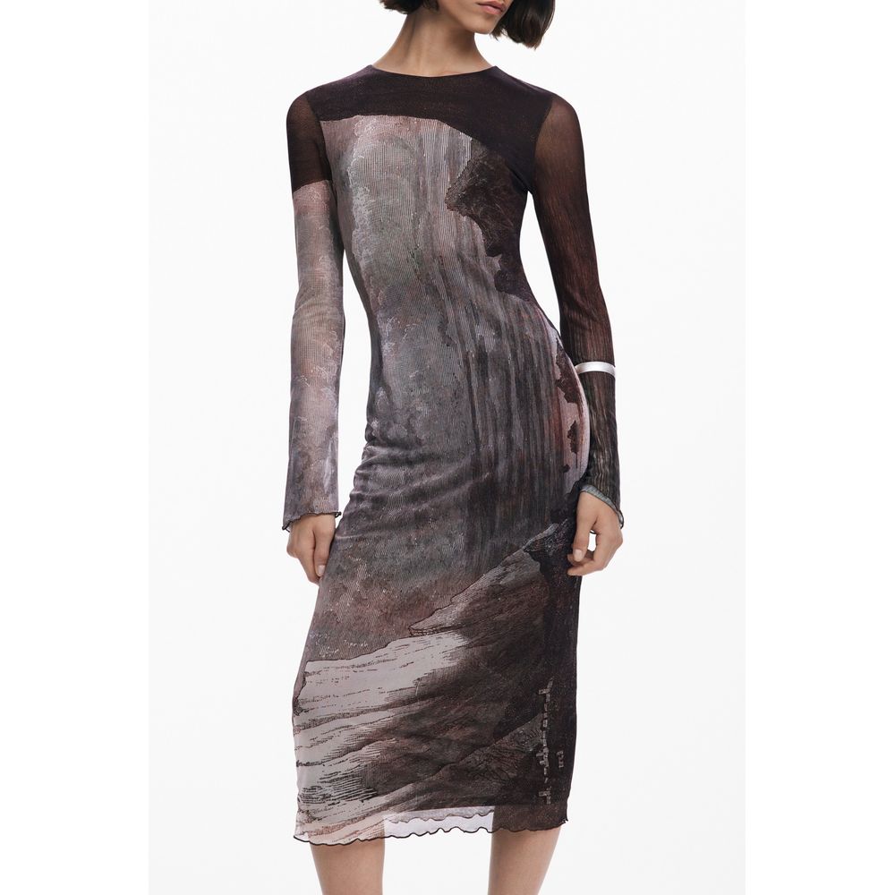 Robe femme en polyester marron Desigual