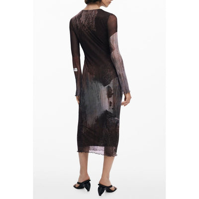 Robe femme en polyester marron Desigual