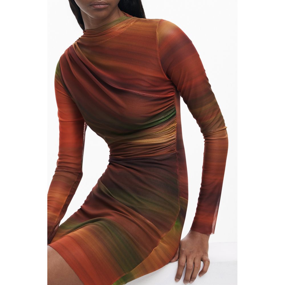 Robe femme en polyester orange Desigual