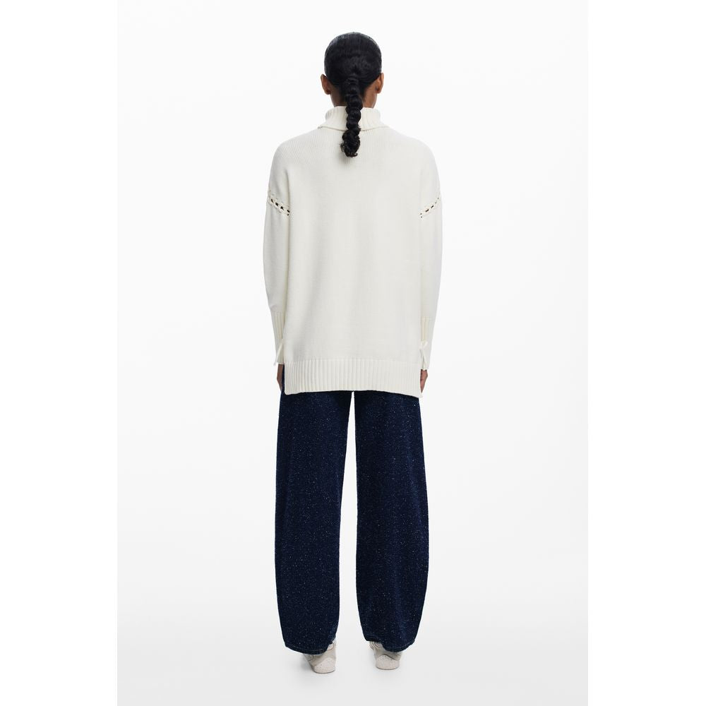 Pull en coton blanc pour femme Desigual