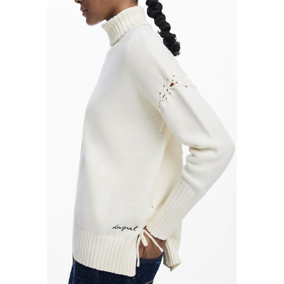 Pull en coton blanc pour femme Desigual