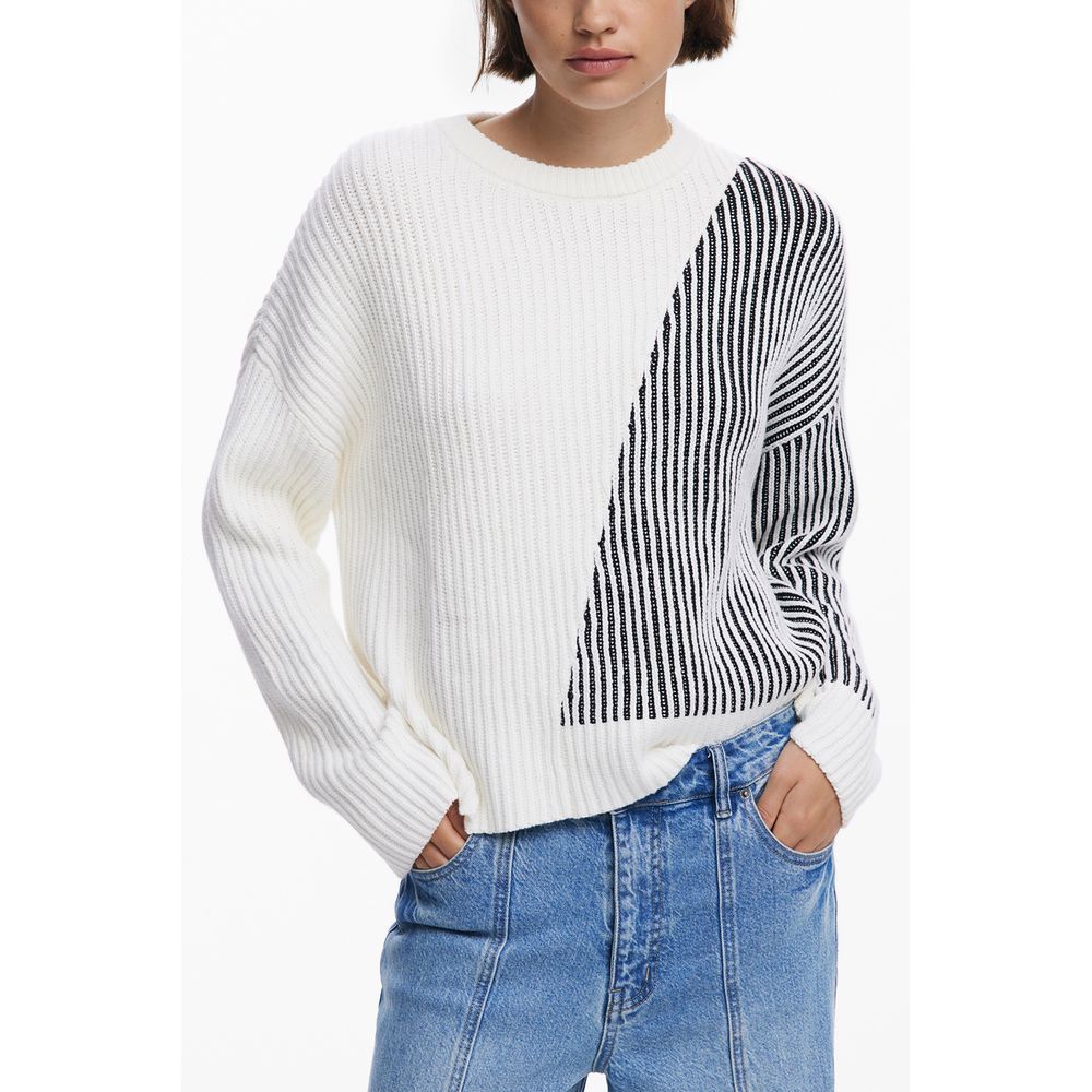 Pull en coton blanc pour femme Desigual