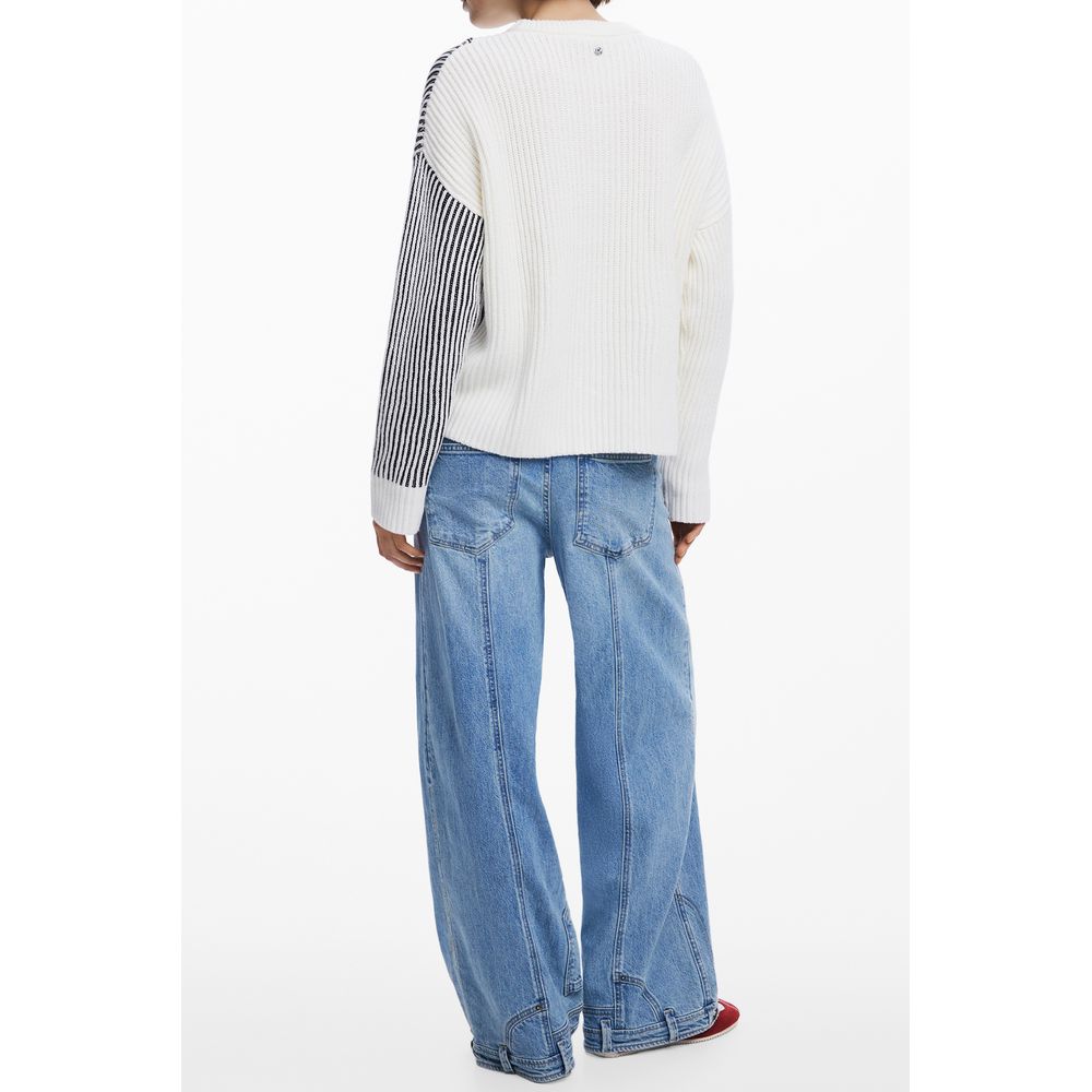Pull en coton blanc pour femme Desigual