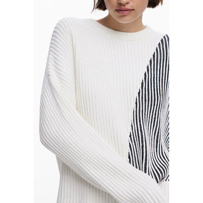 Pull en coton blanc pour femme Desigual