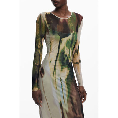 Robe femme en polyester vert Desigual