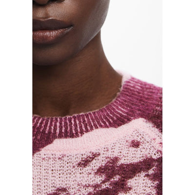 Pull en laine rose Desigual pour femme
