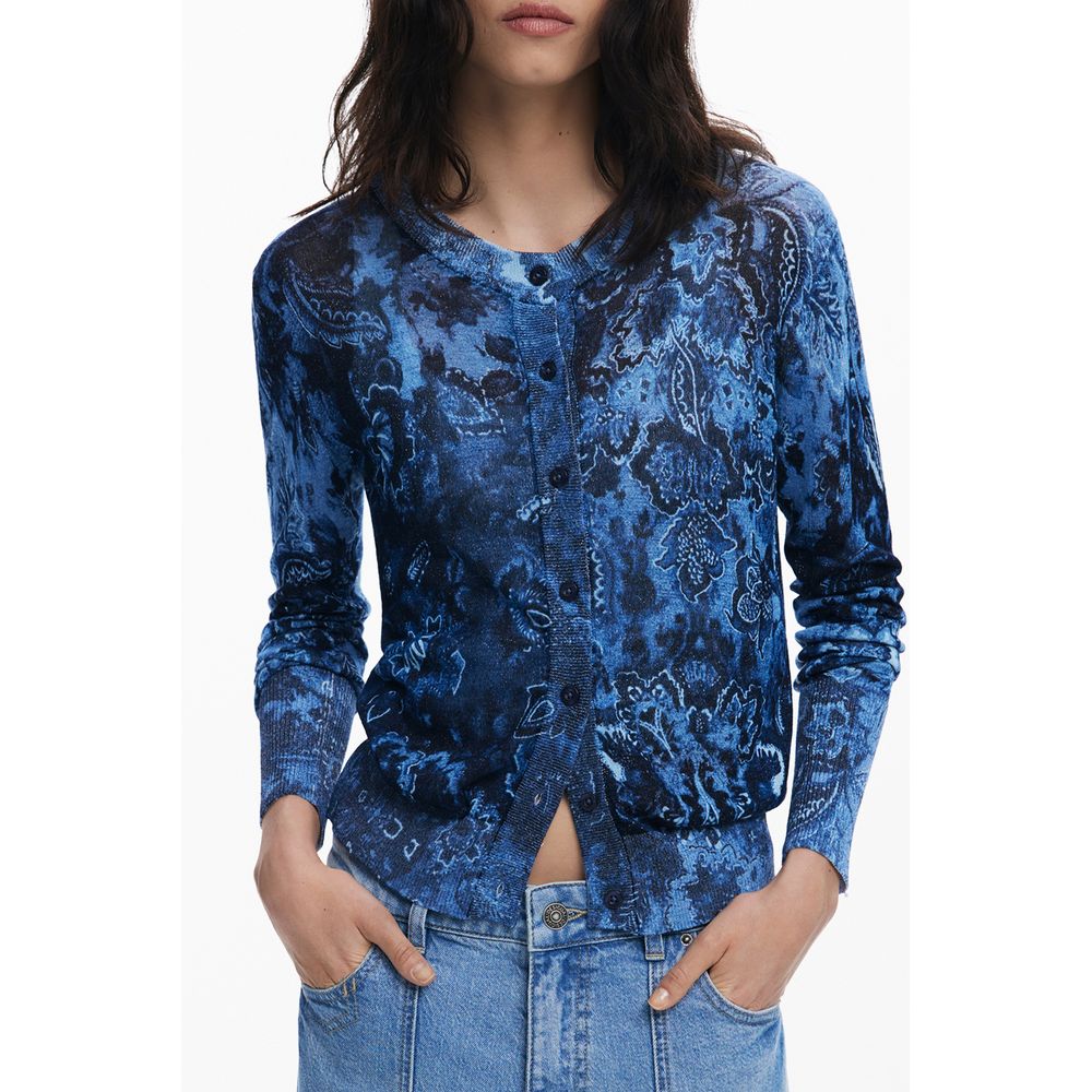 Pull Desigual bleu en viscose pour femme