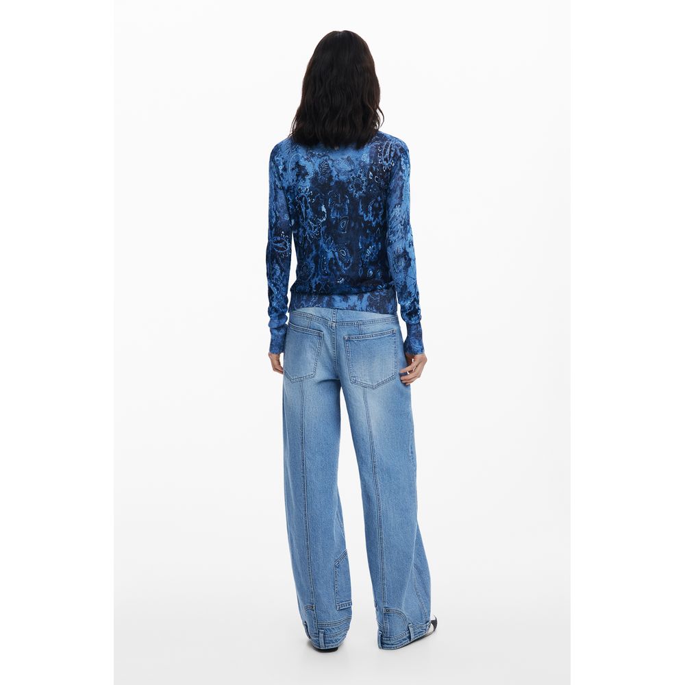 Pull Desigual bleu en viscose pour femme