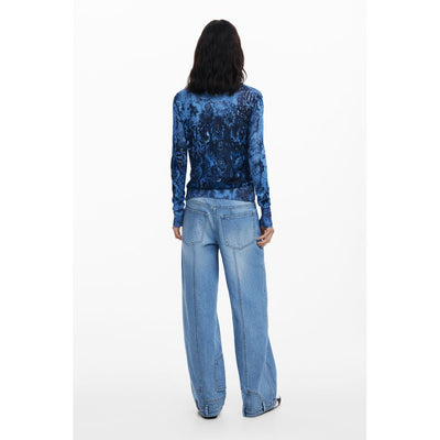 Pull Desigual bleu en viscose pour femme