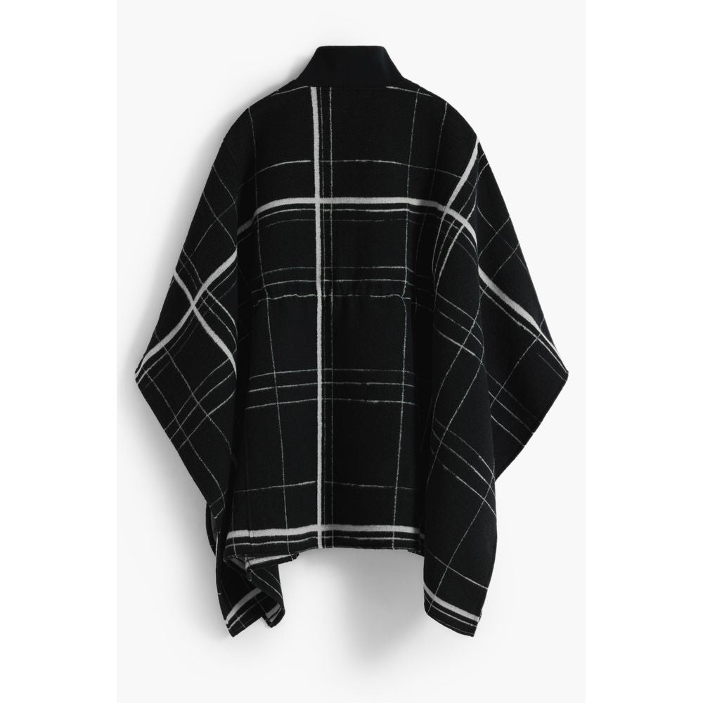 Poncho Desigual en laine noire pour femme