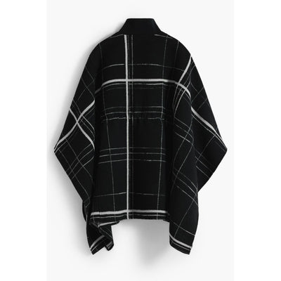 Poncho Desigual en laine noire pour femme