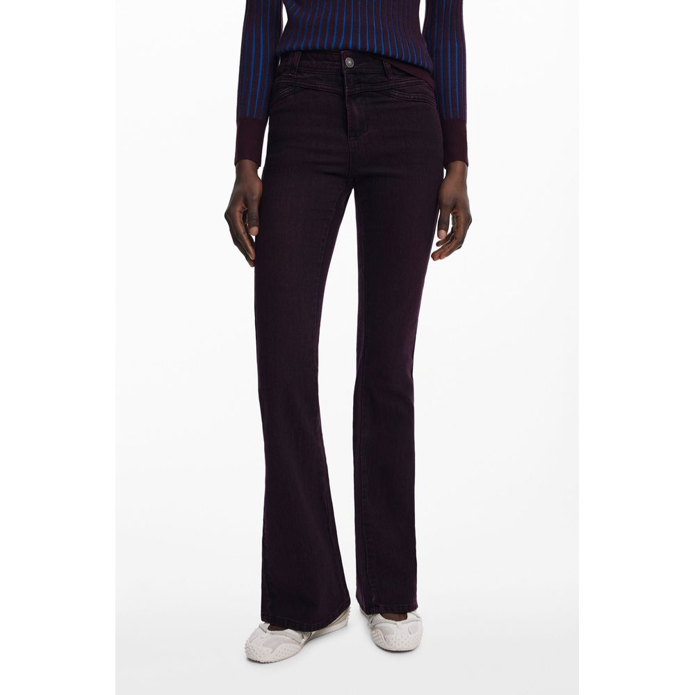 Jeans femme en coton violet Desigual