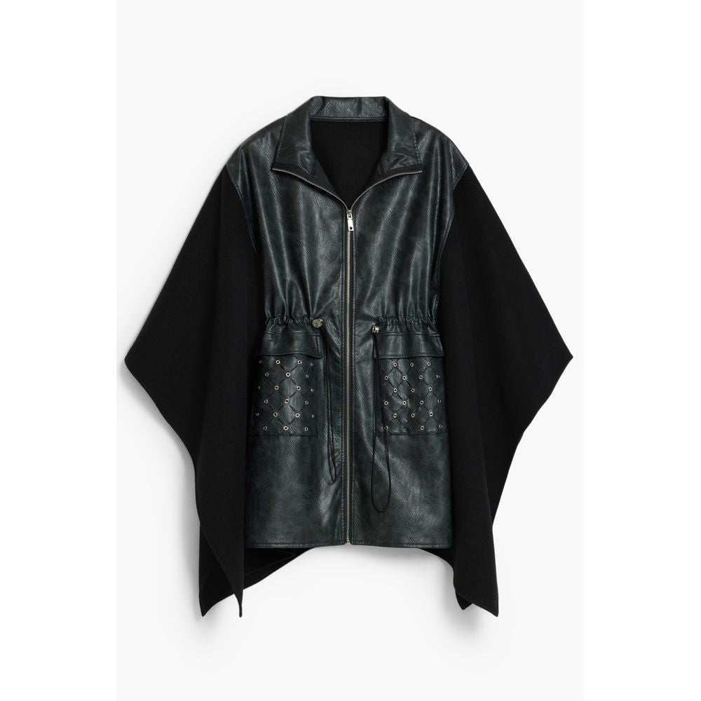 Poncho femme en polyester noir Desigual