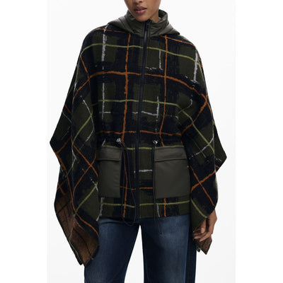 Poncho femme en polyester vert Desigual