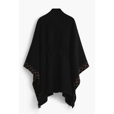 Poncho femme en polyester noir Desigual