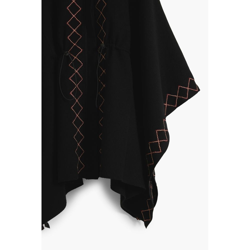 Poncho femme en polyester noir Desigual