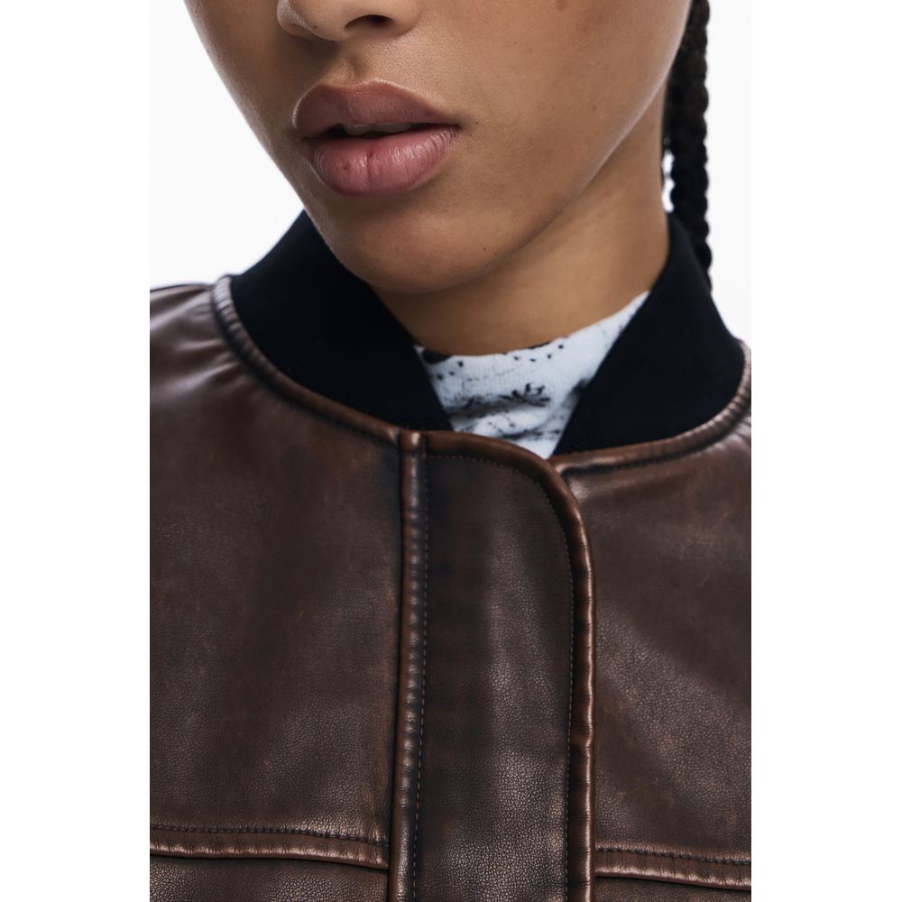 Poncho pour femme en polyéthylène marron Desigual