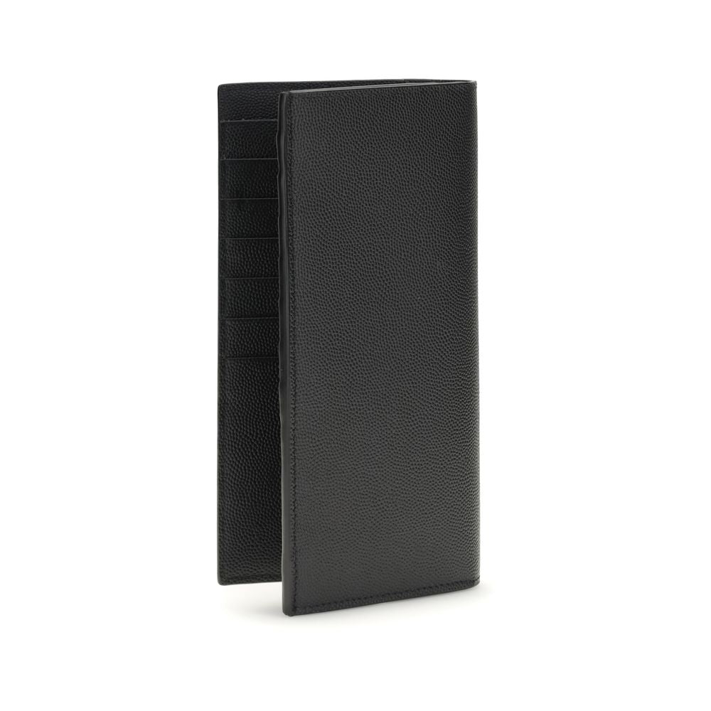 Portefeuille en cuir grainé Saint Laurent