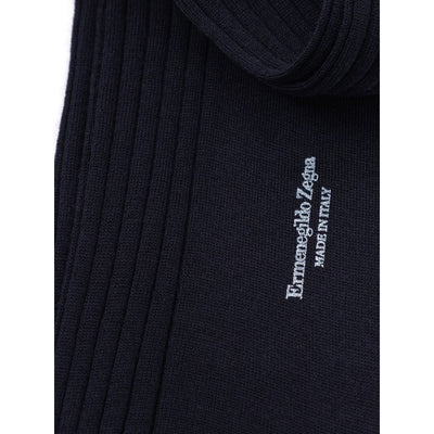 ZEGNA Navy Blue Wool Sock