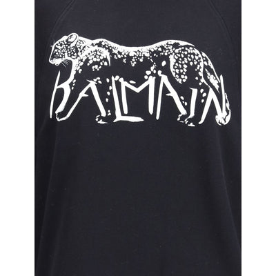 Balmain Leopard Print High-neck Sweatshirt