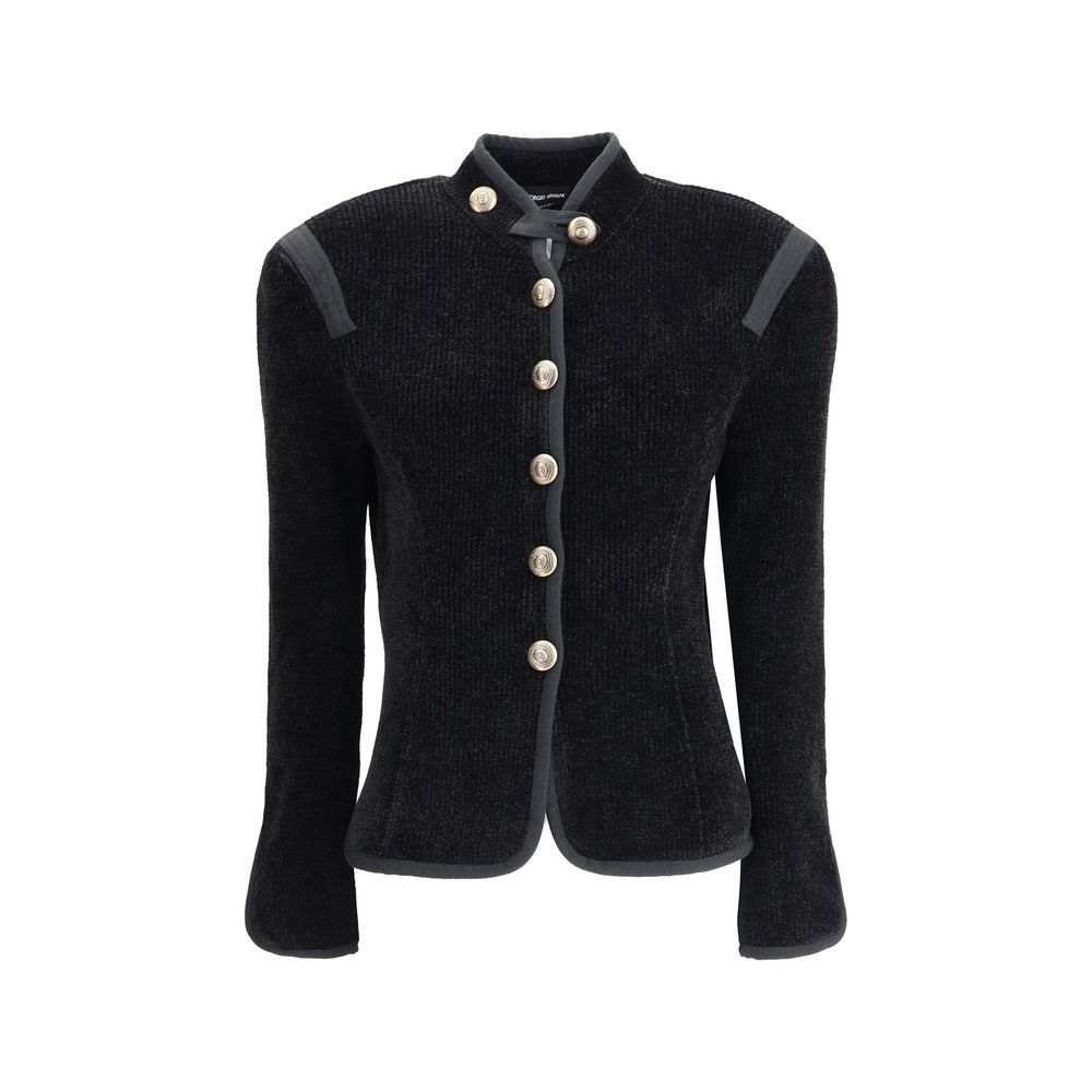 Blazer en soie Giorgio Armani avec boutons décoratifs à tige métallique