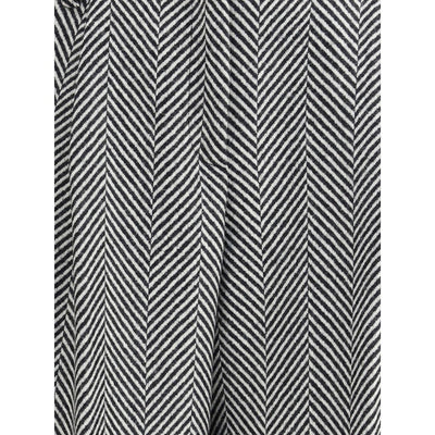 Forte_Forte High-waisted Wool Trousers with chevron pattern