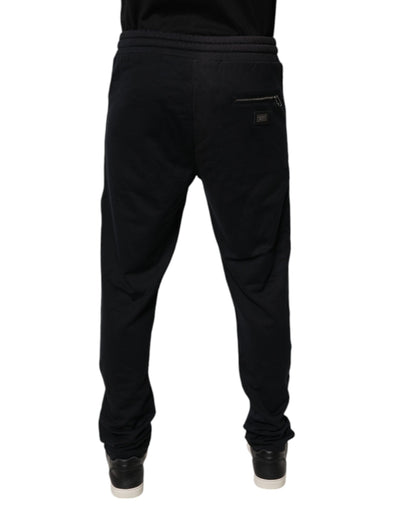 Dolce & Gabbana Black Cotton Men Jogger Sweatpants Pants