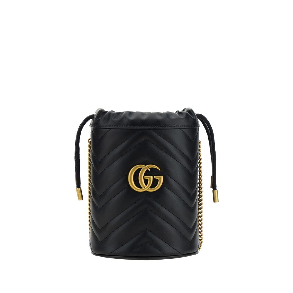 Sac seau en cuir Gucci GG Marmont