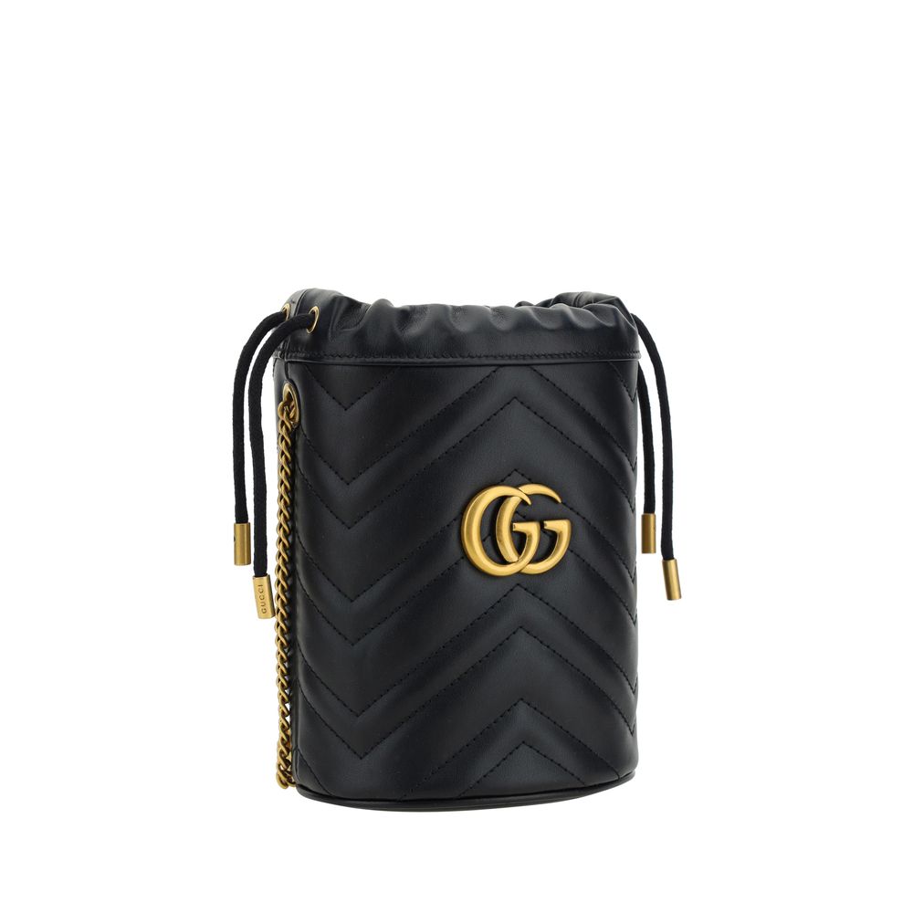 Sac seau en cuir Gucci GG Marmont