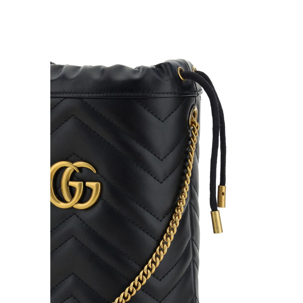 Sac seau en cuir Gucci GG Marmont