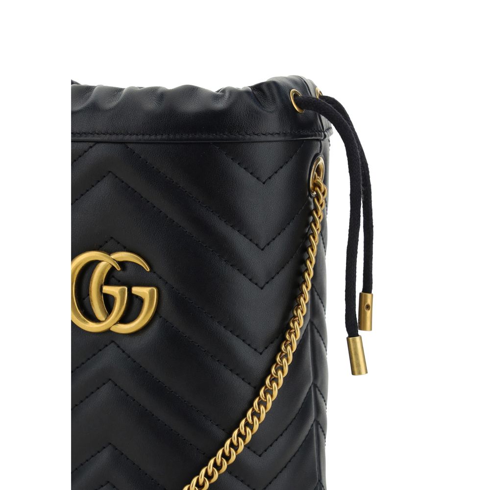Sac seau en cuir Gucci GG Marmont