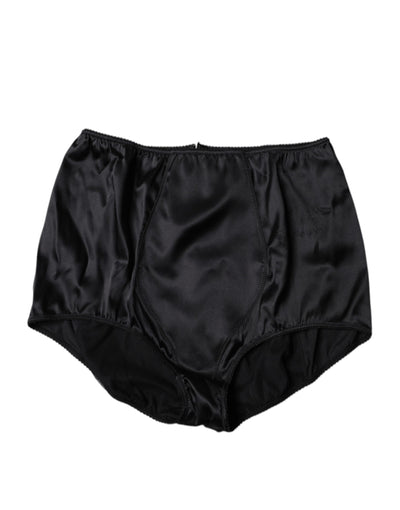 Dolce & Gabbana Black Silk Stretch High Waist Girdle Underwear