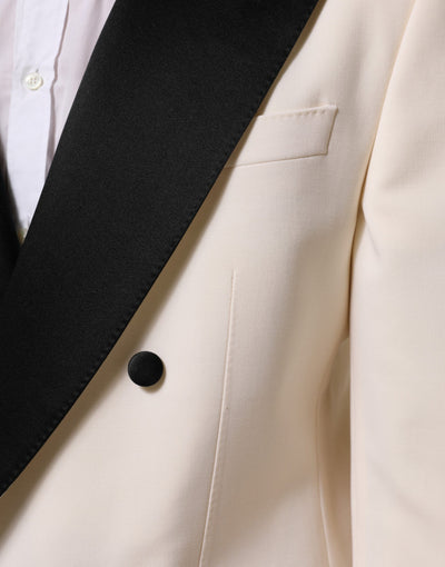 Dolce & Gabbana White SICILIA Double-Breasted Suit Blazer