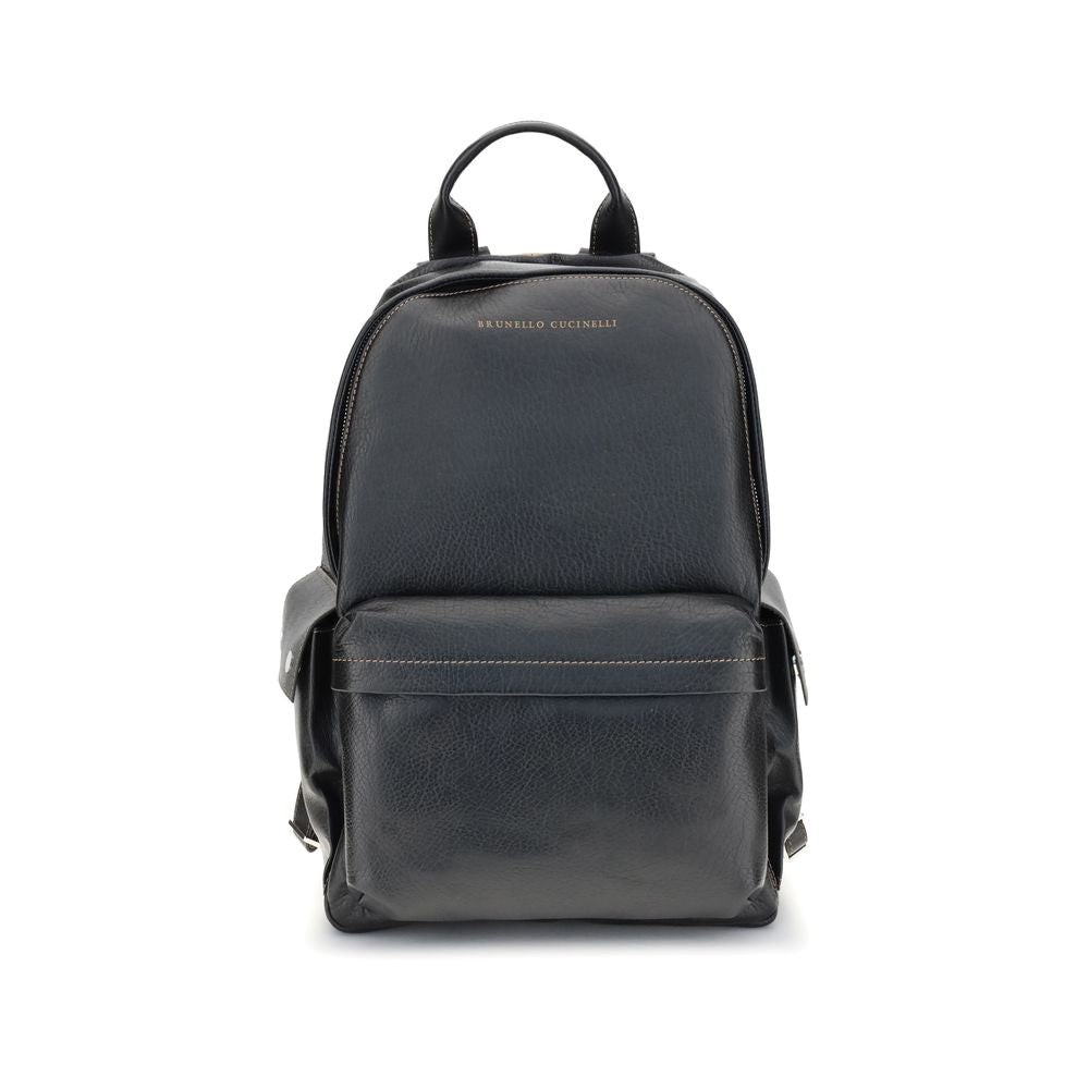 Sac à dos de voyage en cuir Brunello Cucinelli