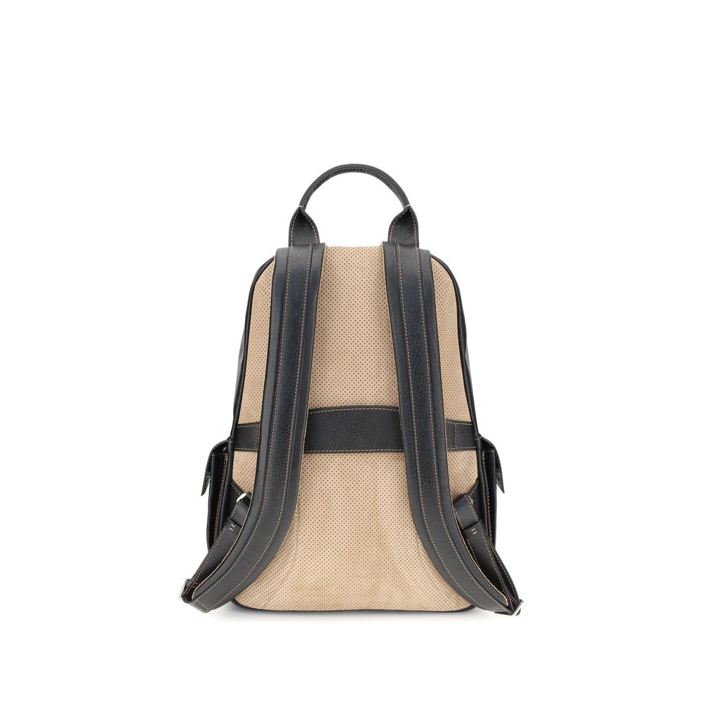 Sac à dos de voyage en cuir Brunello Cucinelli