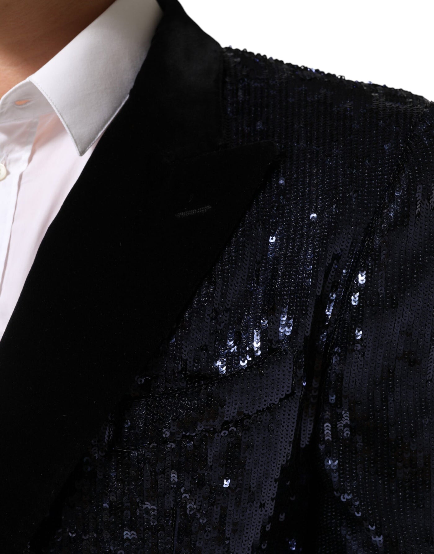 Dolce & Gabbana Blue Sequin SICILIA Double Breasted Blazer