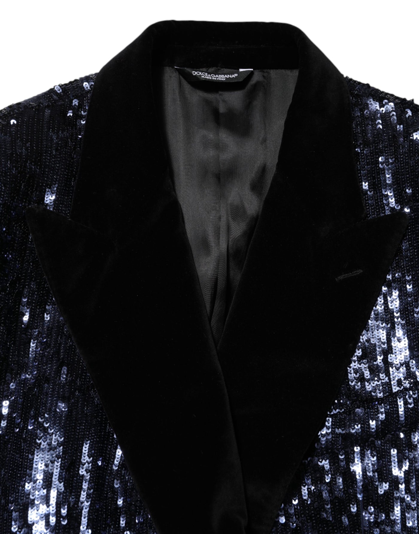 Dolce & Gabbana Blue Sequin SICILIA Double Breasted Blazer