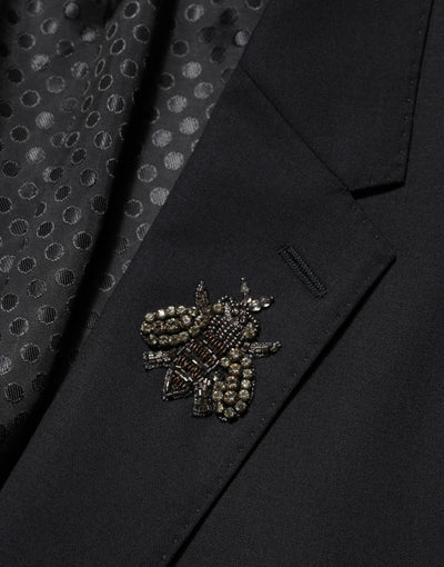 Dolce & Gabbana Black Bee MARTINI 2 Button Men Suit Blazer