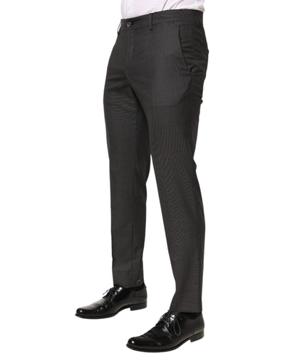 Dolce & Gabbana Black Polyester Mid Waist Dress Trouser Pants