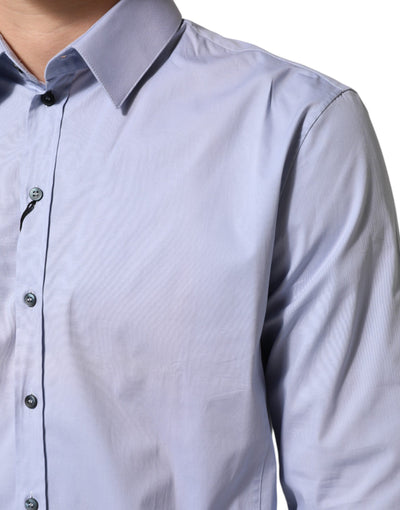 Dolce & Gabbana Blue SICILIA Cotton Men Dress Formal Shirt