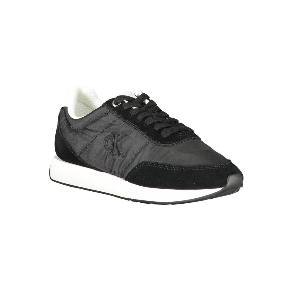 Calvin Klein Zwarte Leren Dames Sneaker