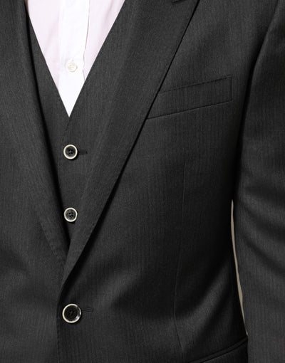 Dolce & Gabbana Black MARTINI 2 Buttons Suit 3 Piece Suit